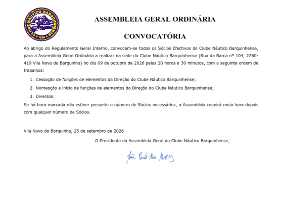 Convocatória para Reunião de Assembleia Geral do CNB - 09OUT26